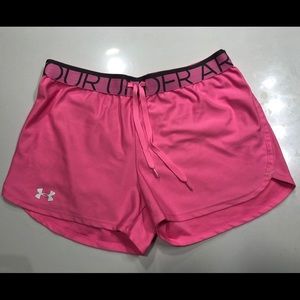 Under armour hot pink running shorts